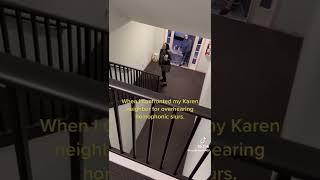 Homophobic Karen attacks a neighbor after being confronted