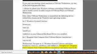 Fix incorrect Version of Driver vmci.sys when opening virtual machine in VMware Workstation