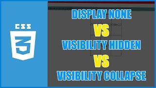 CSS Display NONE vs visibility HIDDEN vs visibility COLLAPSE | EXPLICACIÓN