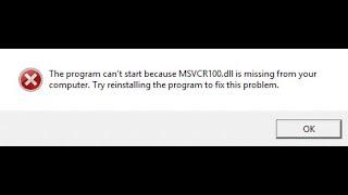 Como resolver erro ausente MSVCP100.dll no Windows 10/11