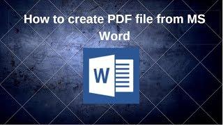Create PDF from MS Word