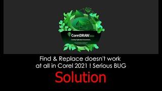 Corel 2021, CorelDRAW 2021, Find & Replace Error, Error, J Vision,