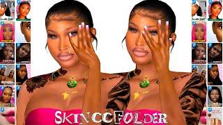 MY ENTIRE SKIN CC FOLDER | The Sims 4 | BEST BLACK/URBAN SIMS 4 CC | Sim Download + CC Links *free*