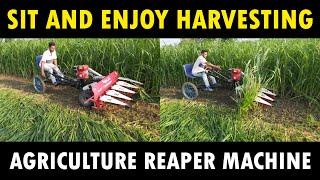 Agriculture Power Reaper Machine with Seat Attachment | Agriculture Harvester Machine