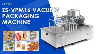 ZONESUN Automatic Rotary Filling Vacuum Sealing Packaging Machine ZS-VPM16