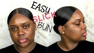 Super Duper Slick Middle Part Bun | EASY Slick Bun