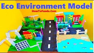 eco environment model 3d  making using cardboard | DIY  | howtofunda | still model