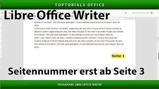 Seitennummerierung erst ab Seite 3 beginnen (Libre Office Writer)