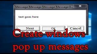 How to create windows popup message simple trick