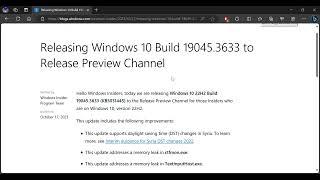 Releasing Windows 10 Build 19045 3633 to Release Preview Channel   Windows Insider Blog   Personal