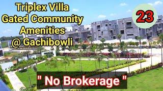 Triplex Villa for Sale in Gated Community || Gachibowli near Financial District || 300 sq.yds