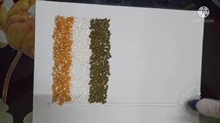 How to make Indian flag using cereals and grains/ Independence day craft