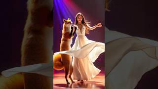 A pretty lady performs a fusion with an fox on AGT 17 #americagottalent #magic