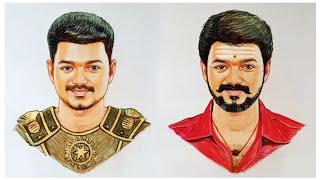 Thalapathy Vijay Journey Art | Artist Rahul Palur #shorts