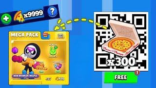 FREE  x300 PIZZA SLICE GLITCH |  NEW SECRET PIZZA & GEMS QR CODE | BRAWL STARS QR CODES