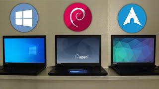 Windows 10 vs Debian vs Arch Linux (EndeavourOS) - Speed Test!
