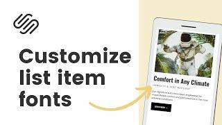 Change Font Styles in Squarespace: CSS for Squarespace List Item Fonts