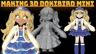 the process of making the 3D character Dokibird mini