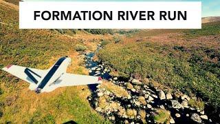 ️ First River Run in Formation ️️ FPV Wing Ritewing Zcon Follows AtomRC Dolphin