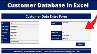 How to Create a Customer Database in Excel - Microsoft Excel Full Tutorial