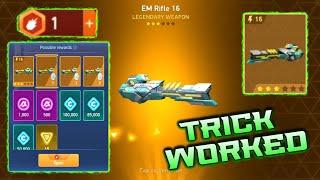 1 SPIN TRICK WORKED! UNLOCKED EM RIFLE 16! MECH ARENA CRATE RUSH EVENT | MECH ARENA |