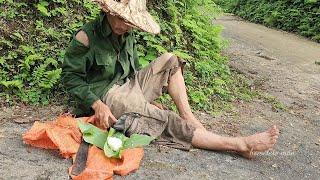 Homeless man, orphans, Every day I go to collect ticks,in exchange for a meal like this