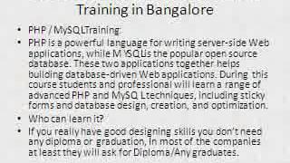 Web Designing & Web Development Training in Bangalore