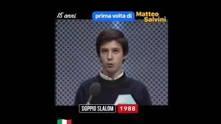 Matteo Salvini giovane prima volta in TV doppio slalom 1988 lega nord