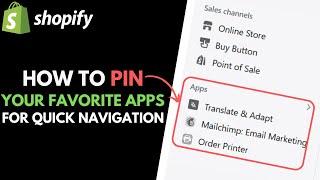 Shopify: How to "Pin" Apps to Navigation Menu