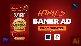 How to create HTML 5 web banner ads from scratch in Photoshop and Google Web Designer | Speed Art