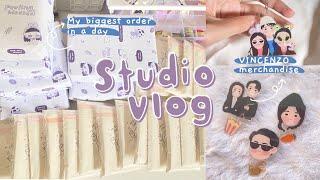 Studio Vlog #13 | VINCENZO MERCHANDISE, PACK MY BIGGEST ORDER IN A DAY || Indonesia