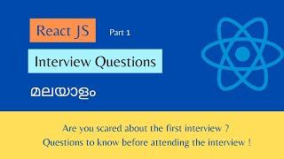 React JS Interview Questions Explained for freshers/Beginners | MALAYALAM | #reactjs #interview