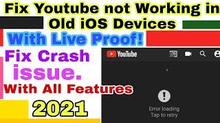 Solved Error Loading Tap to Retry With YouTube App in Old iOS Devices without Crash issue(Latest)