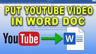 How To Insert Youtube Video Into Word Document | Add Youtube Video In Word | Microsoft Word Tutorial