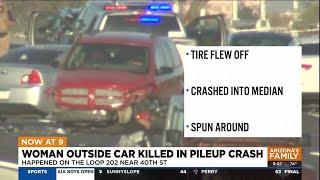 Woman outside car killed in pile-up crash on Phoenix freeway