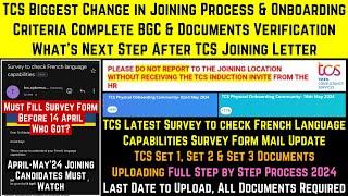 TCS Set 1, 2, 3 All Documents Uploading Updated Process 2024 TCS French Language Capabilities Survey