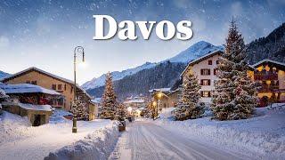 ️ A Magical Cosy Christmas in Davos, Switzerland  Snowy Walk in a Beautiful Swiss Town ️