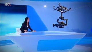 First Spidercam in a TV news studio, NEWTON stabilized camera head as permanent installation