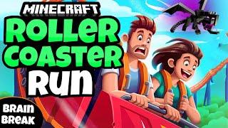 Roller Coaster Run 2   | Minecraft | Brain Break | Mini-Games | GoNoodle Inspired