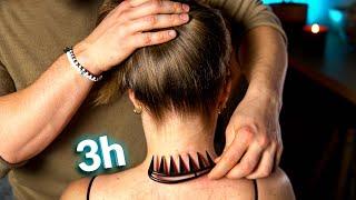 3-HOUR ASMR Insomnia Treatment - Hair Play & Brushing Sounds (No Talking)