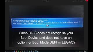 LENOVO Default Boot Device Missing FIX no Boot Mode options in BIOS