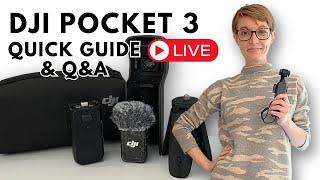  DJI POCKET 3 Quick Guide and Q&A Live Stream | Features, Favorite Settings, What I'd Change