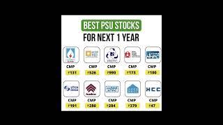 BEST PSU STOCKS FOR NEXT 1YEAR  | High Growth Stocks For Long Term Investment #stockmarket