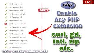 How to enabled php extension gd, intl, curl, mbstring etc | 100% working 2023