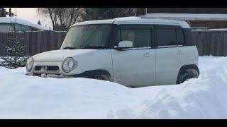 Suzuki Hustler in deep snow. Кей-кар в глубоком снегу, почти целина!