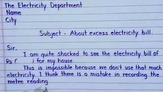 Letter to electricity department || Formal and Informal letter writing format/sample/example