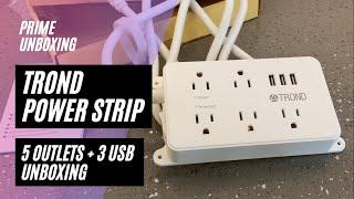 TROND Power Strip with USB and Mounting Holes