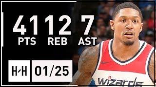 Bradley Beal Full Highlights Thunder vs Wizards (2018.01.25) - 41 Pts, 12 Reb, 7 Ast!