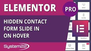 Elementor Pro Hidden Contact Form Slide In On Hover