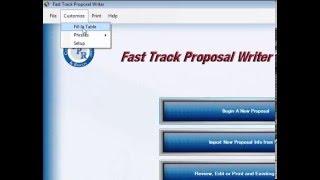 Overview of Fast Track Proposal Writer Software